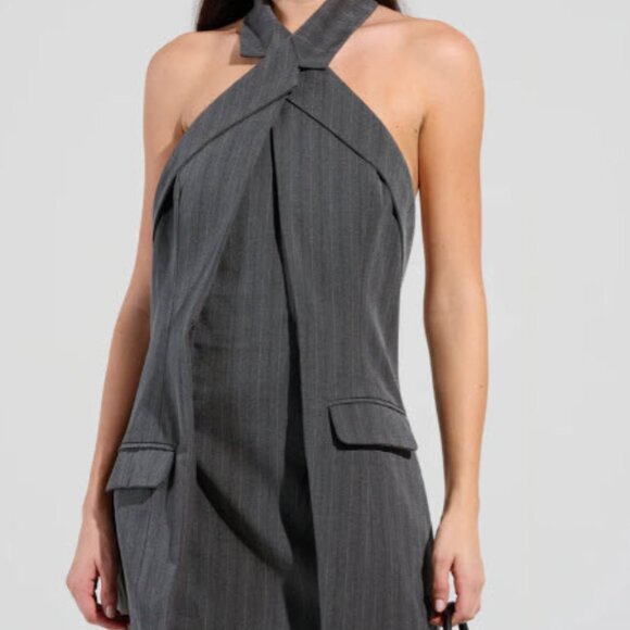 AKIRA SO YESTERDAY HALTER MINI DRESS Size LL - Picture 1 of 3